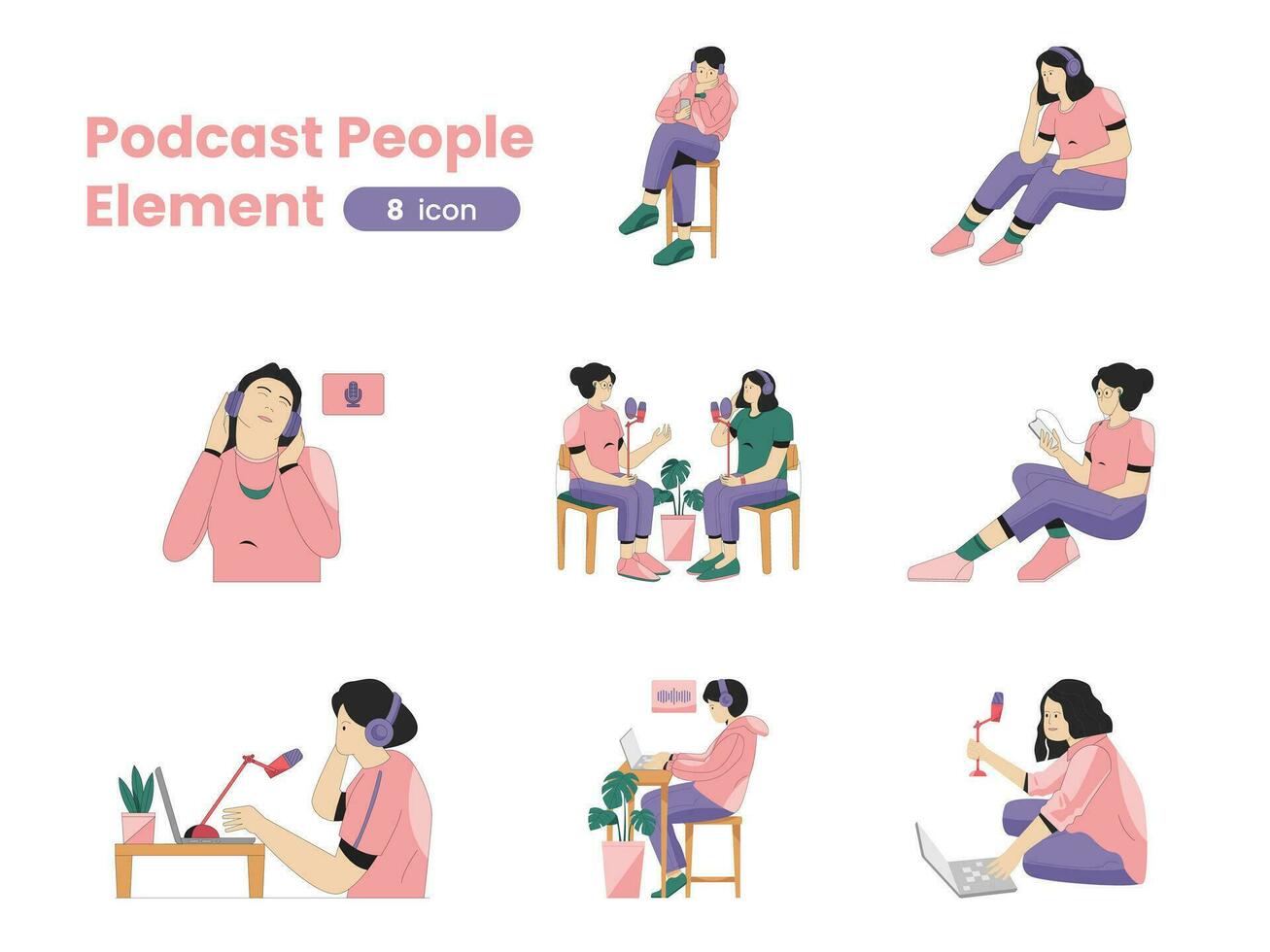 Podcast People Element vector