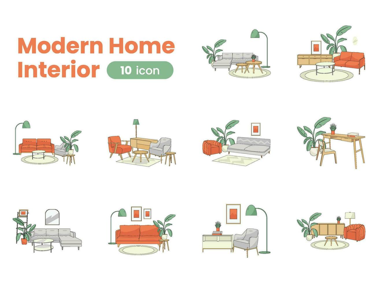 Modern Home Interior vector