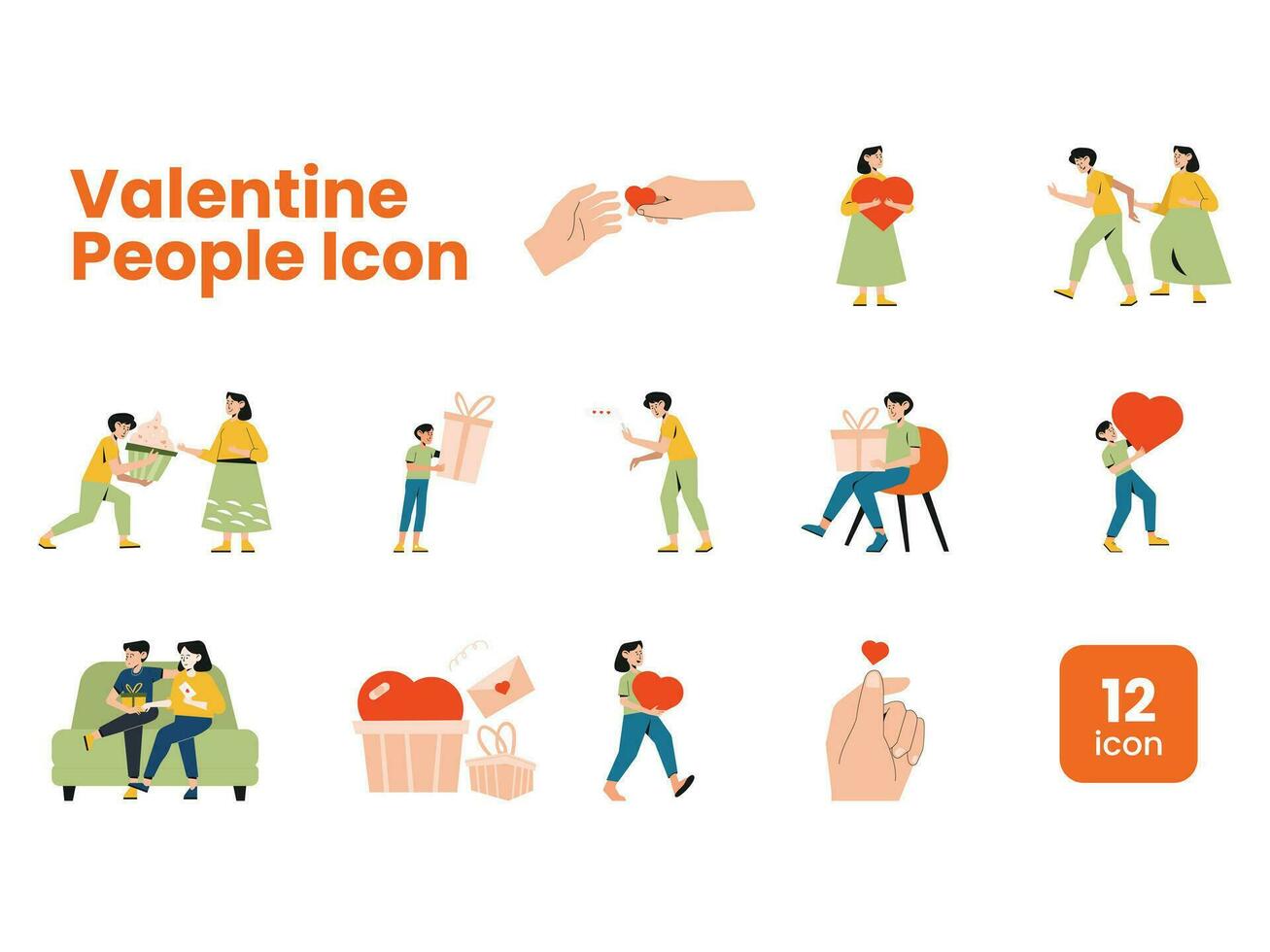 Valentine People Icon vector