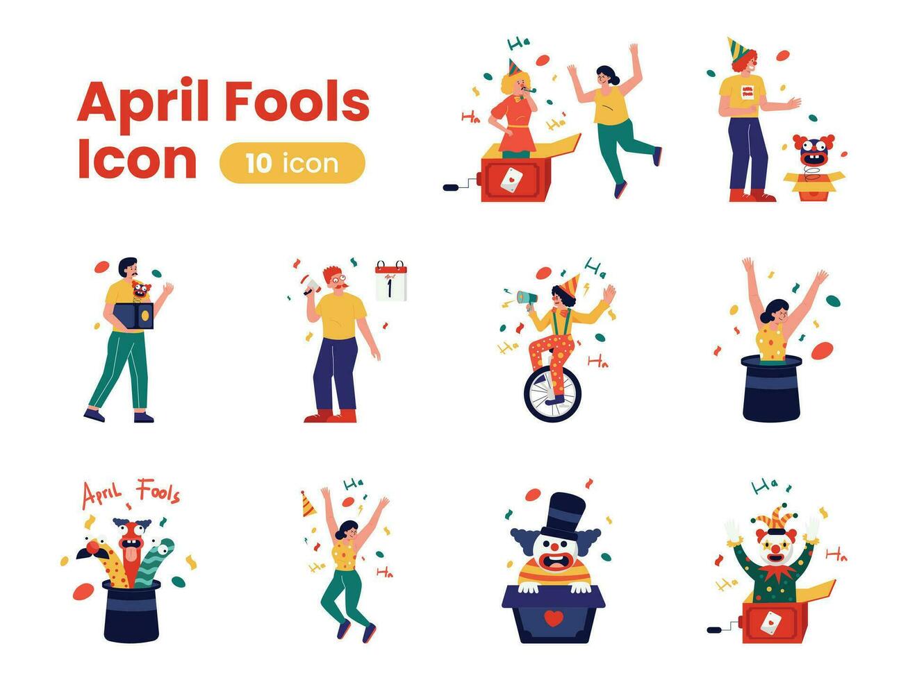 April Fools Icon vector