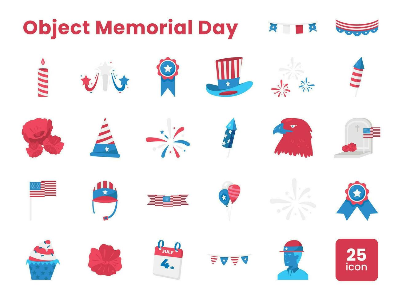 Object Memorial Day vector