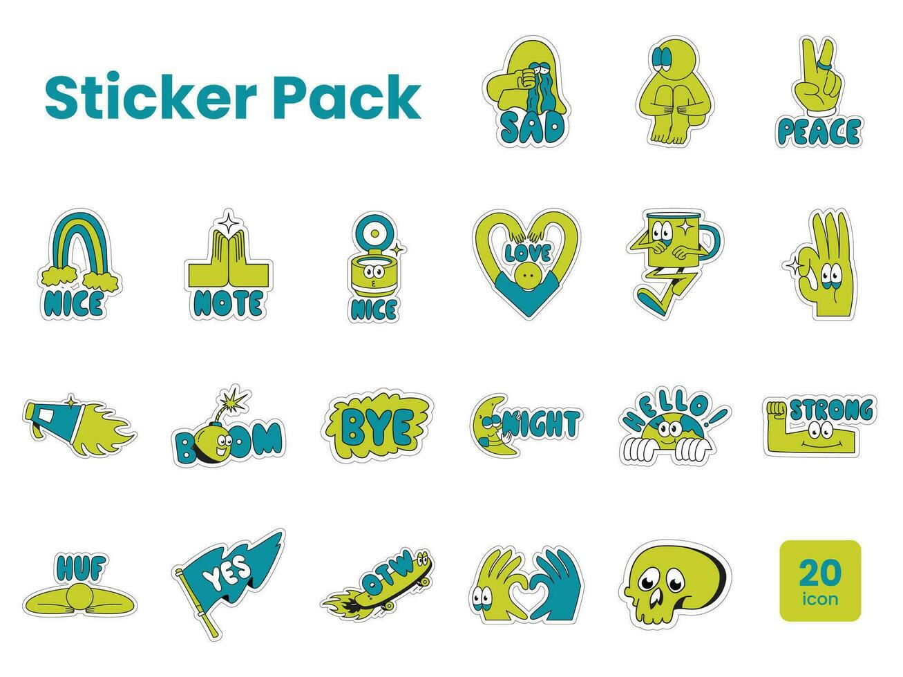 Groovy Sticker Pack vector