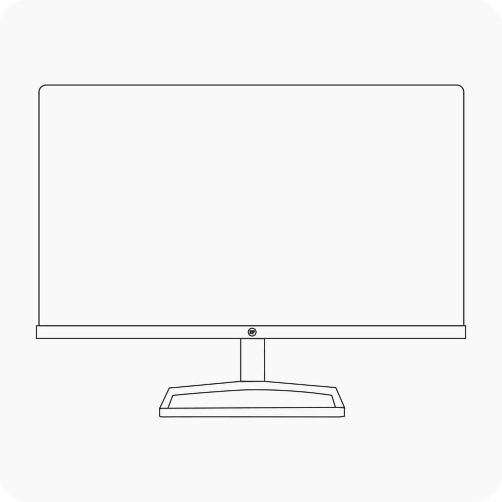 Computer Monitor vector icon line art eps