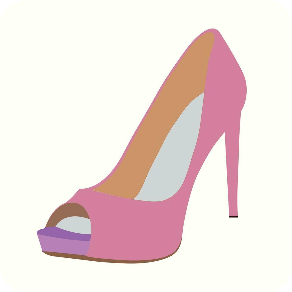 Fashionable stylish woman heel shoes vector icon eps