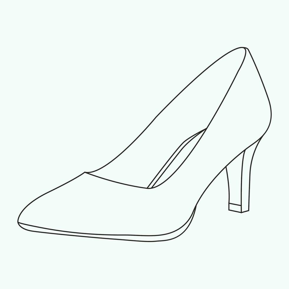 Fashionable stylish woman heel shoes vector icon line art eps