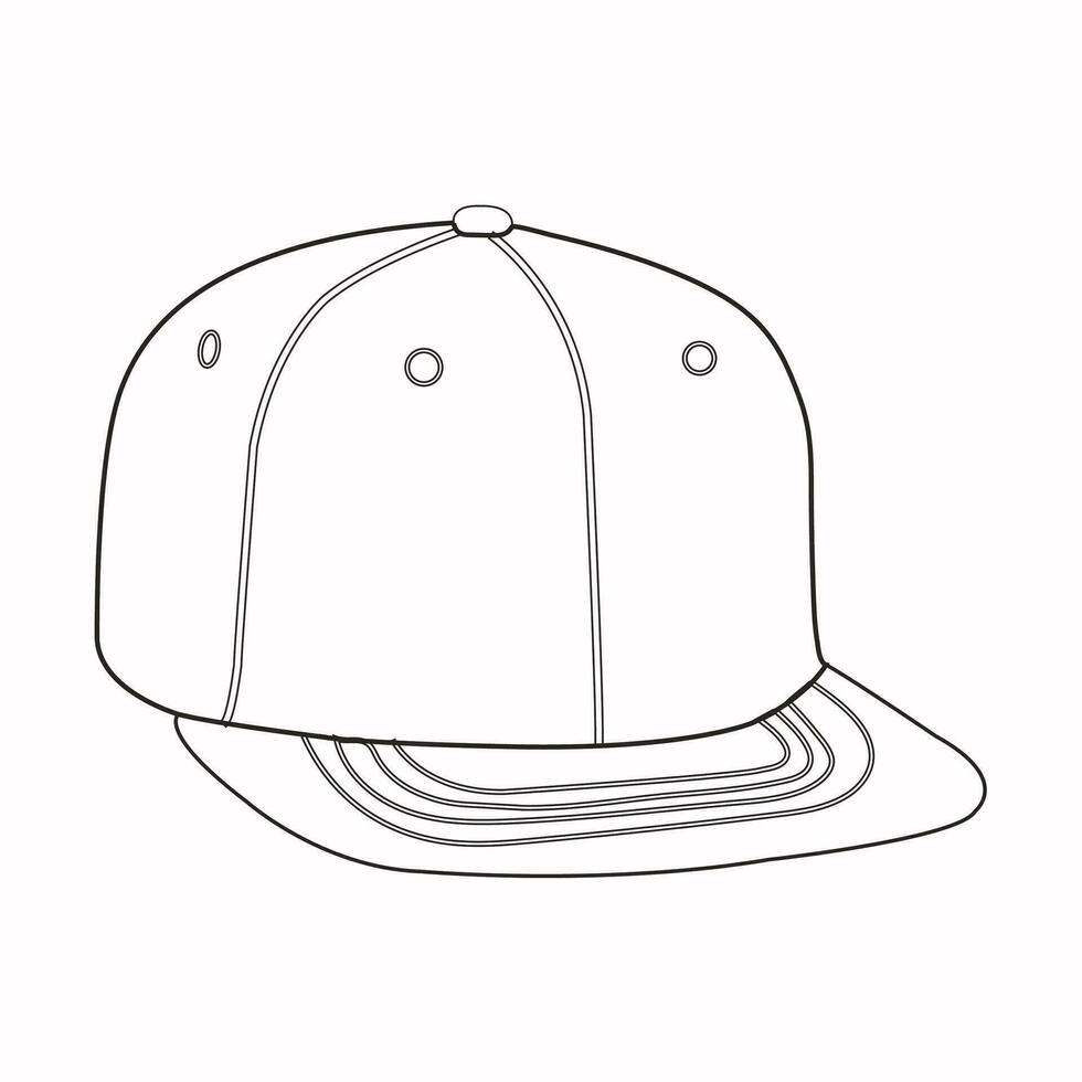 Cap icon line art vector on white background eps