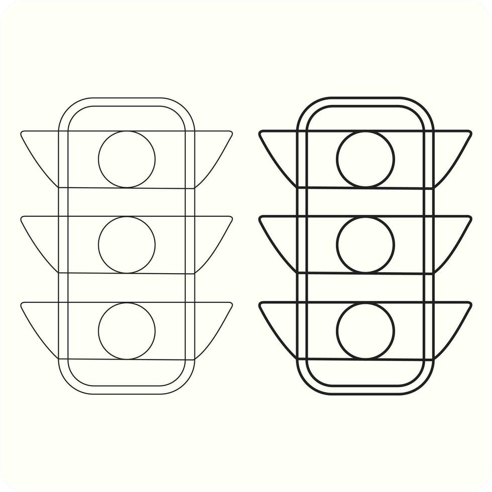 Road, traffic signal icon vector line art eps