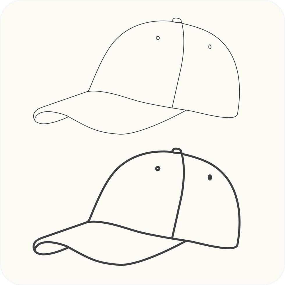 Cap icon line art vector on white background eps