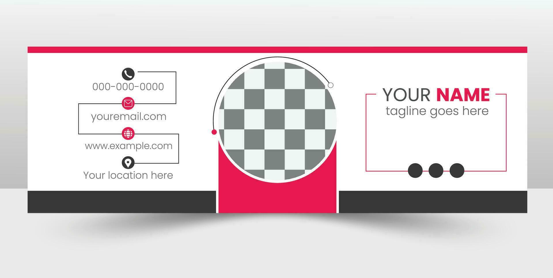 company footer design template for business. Email signature template design with pink color. pro vector. vector