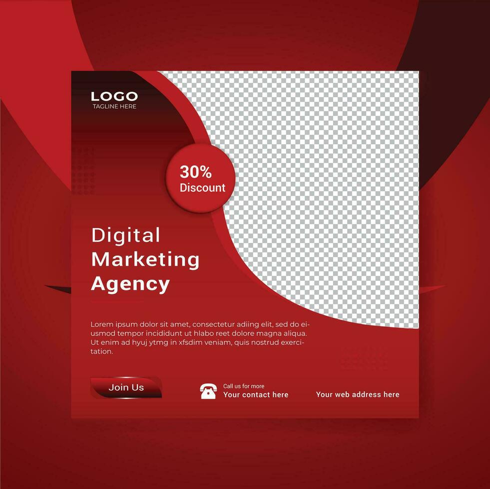 Digital marketing creative social media promotion post template design vector