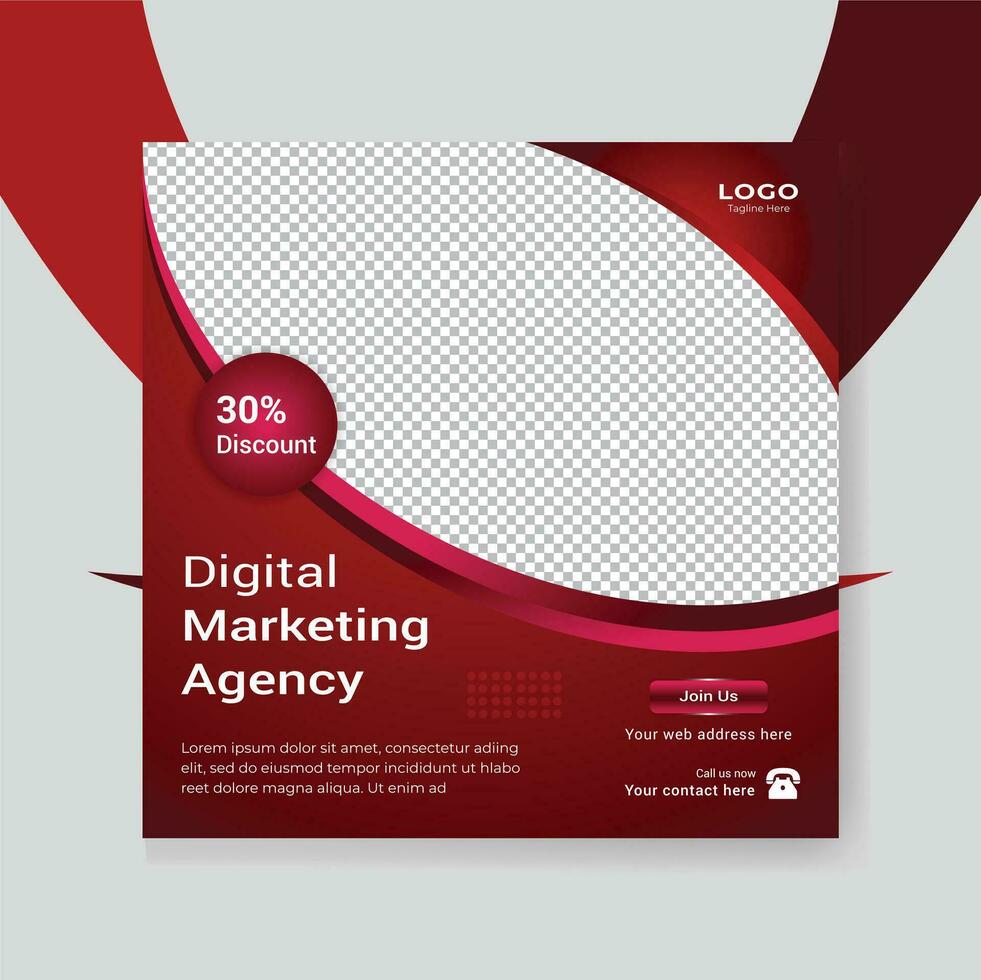 Digital marketing creative social media promotion post template design vector