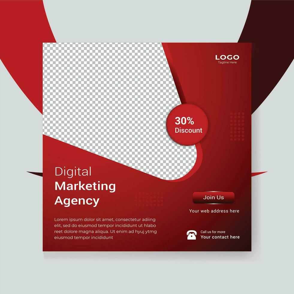 Digital marketing creative social media promotion post template design vector