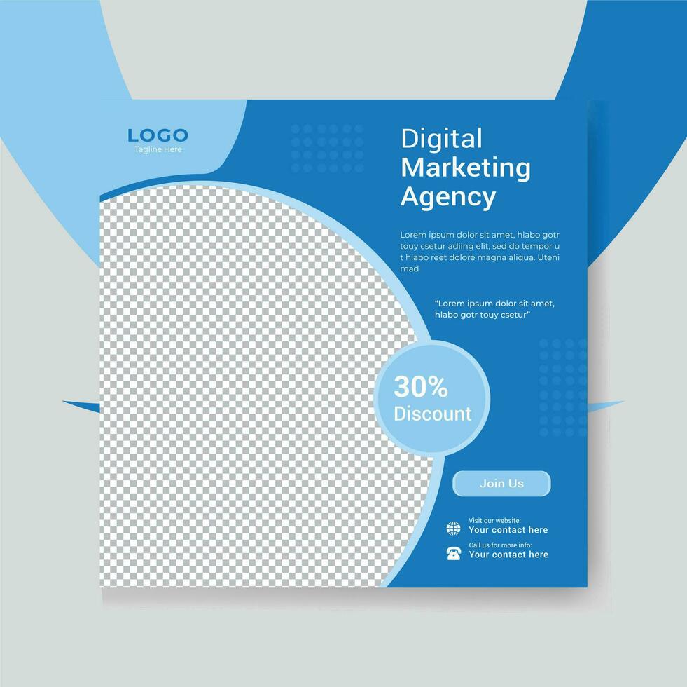 Digital marketing creative social media promotion post template design vector