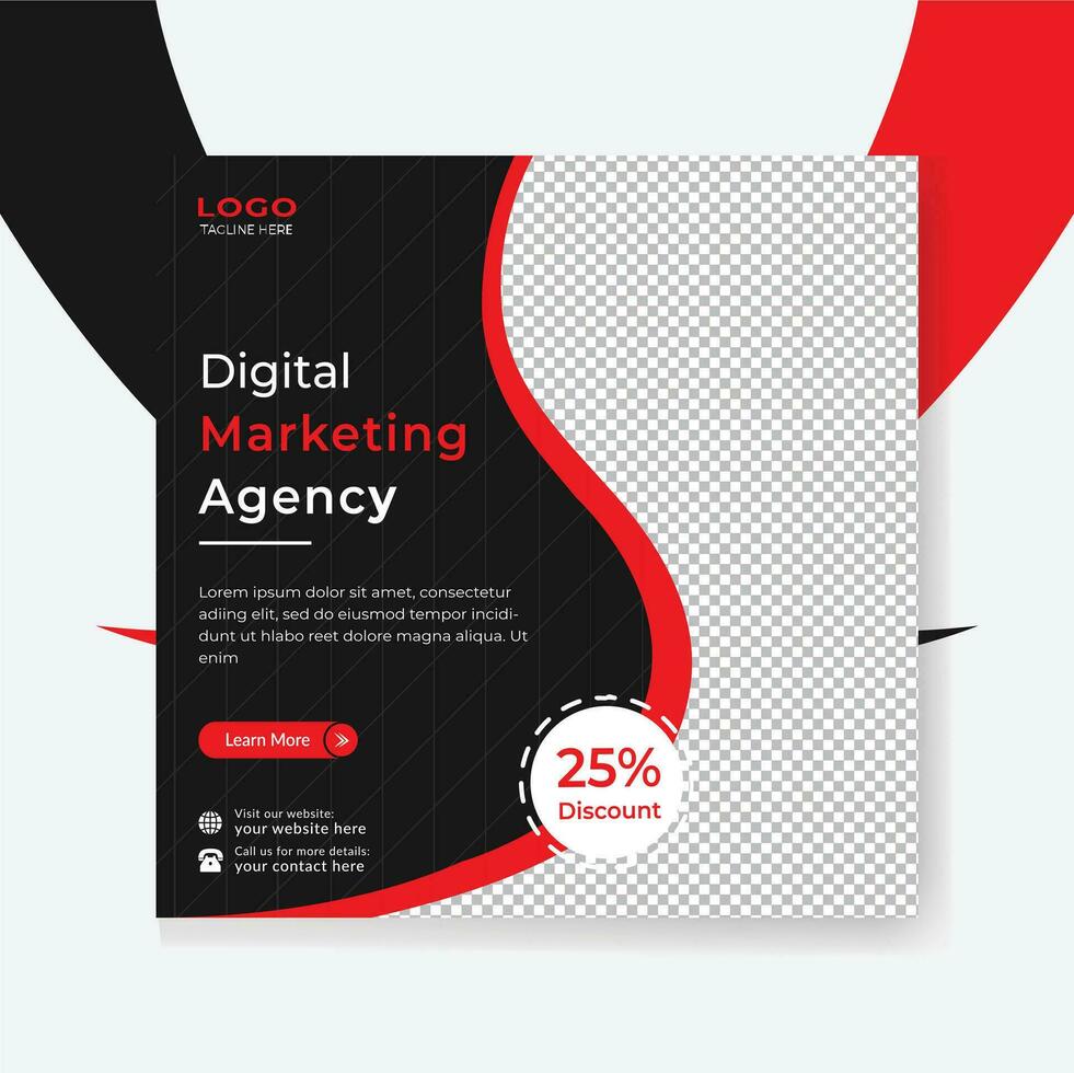 Digital marketing creative social media promotion post template design vector