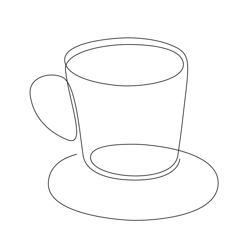 Abstract cup as continuous lines drawing on white background. Vector. vector