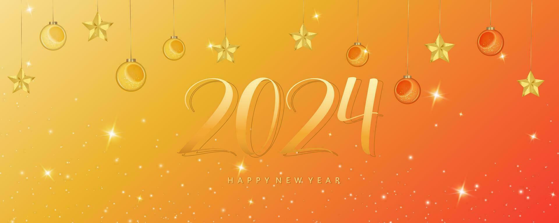 New Year and numbers 2024 background. Celebration New Year's Eve with decoration . banner or greeting card for Merry Christmas and happy new year. Vector illustration
