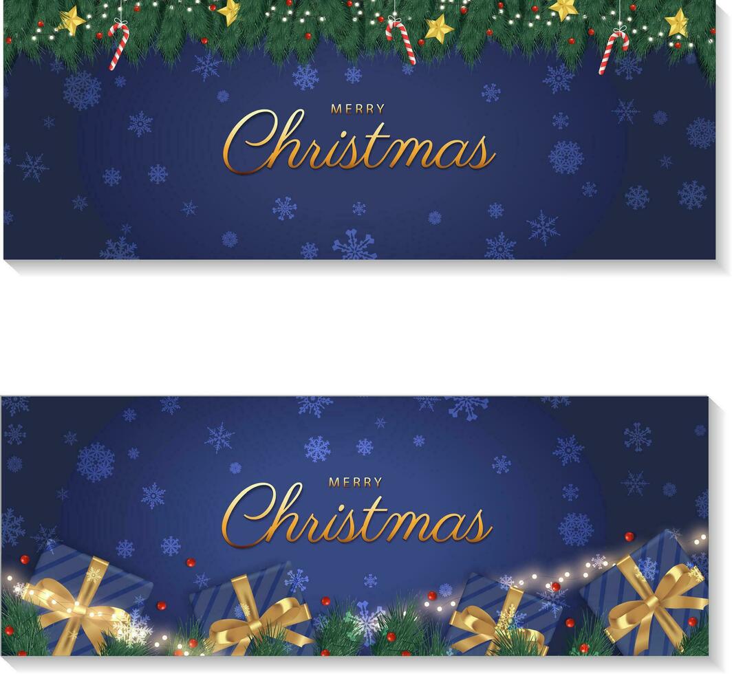 alegre Navidad y contento nuevo año colocar. antecedentes Navidad diseño realista regalos caja, festivo decorativo objetos. parte superior vista. Navidad póster, fiesta bandera, volantes, elegante folleto, saludo tarjeta vector