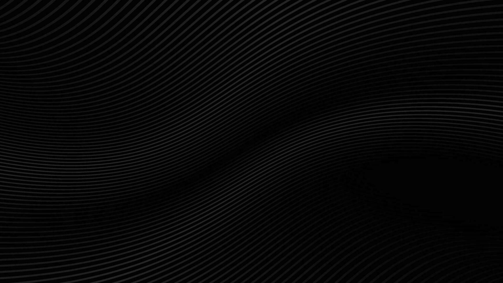 Black background. Abstract line curve design. Vector illustration