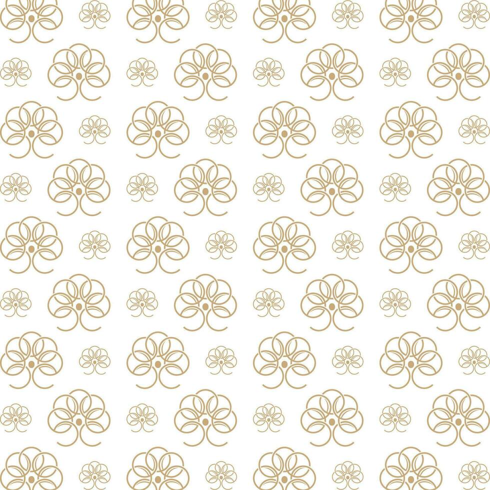 Luxury tree abstract cute repeating pattern vector illustration