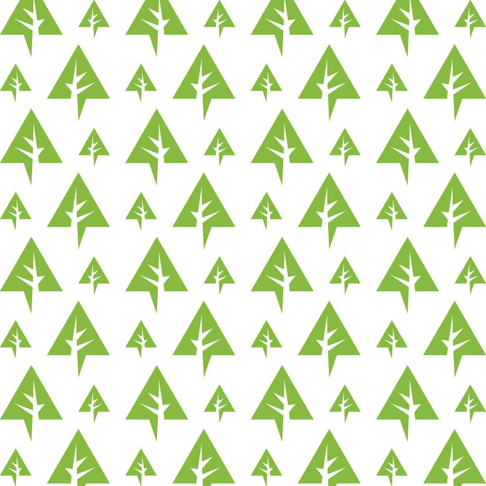 Forest tree abstract cute repeating pattern vector illustration