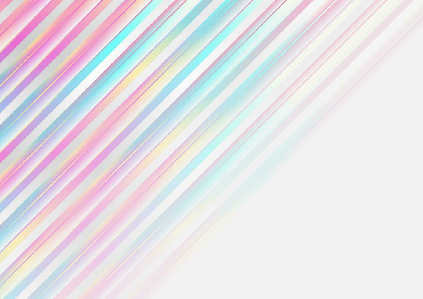 Holographic glossy stripes geometric abstract tech background vector