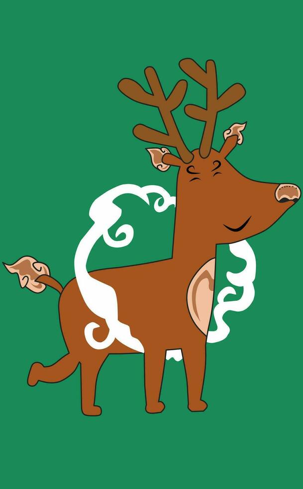 The mythical reindeer awakening air vector