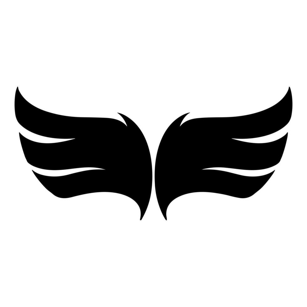 Wings logo black vector illustration.