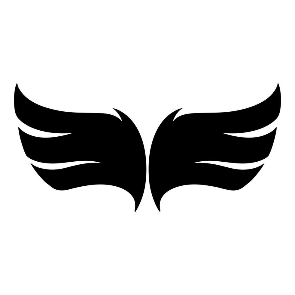 Wings logo black vector illustration.