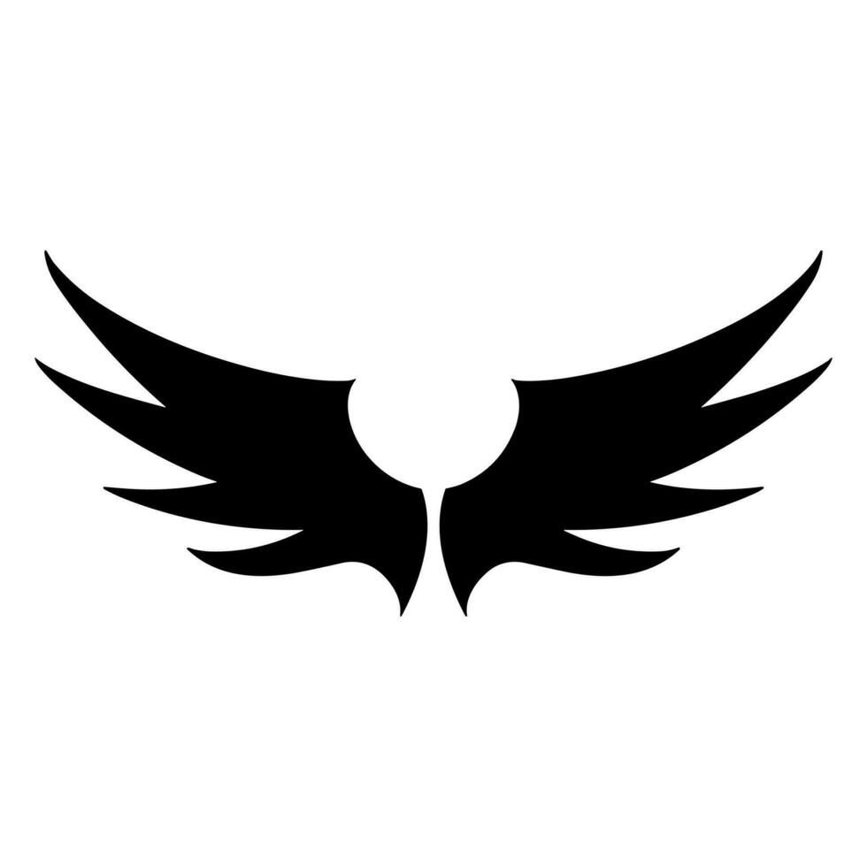 Wings logo black vector illustration.