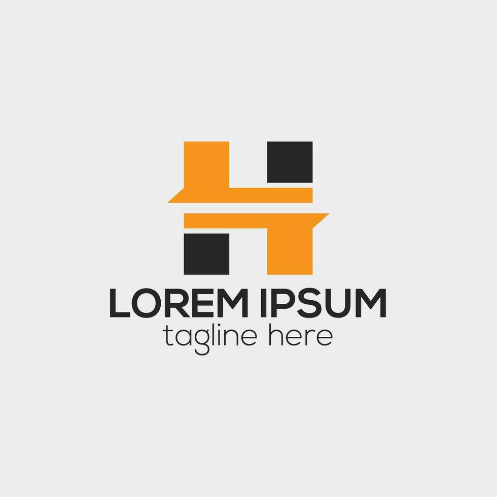 Creative H letter logo design concept isolated vector template for business illustration