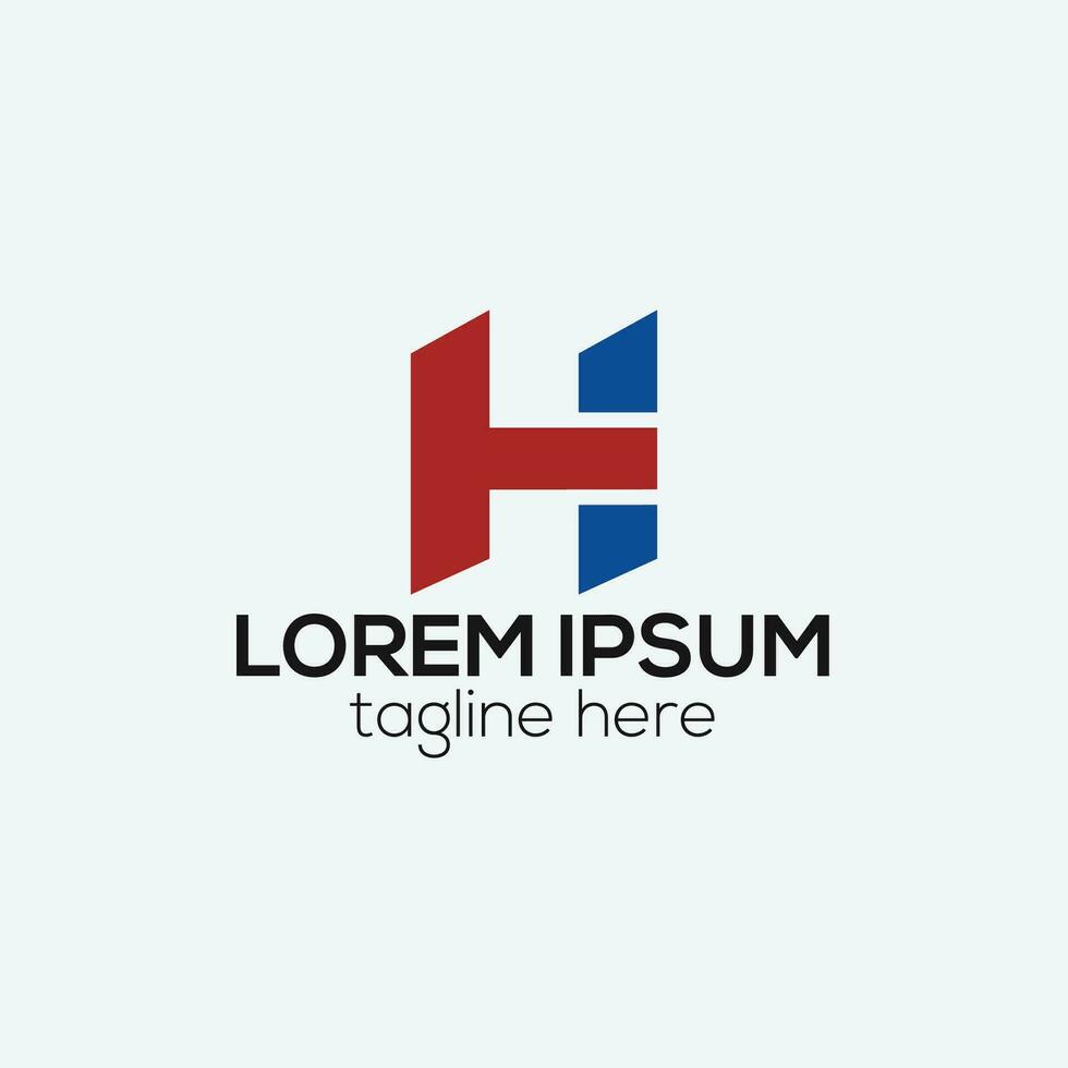 Creative H letter logo design concept isolated vector template for business illustration