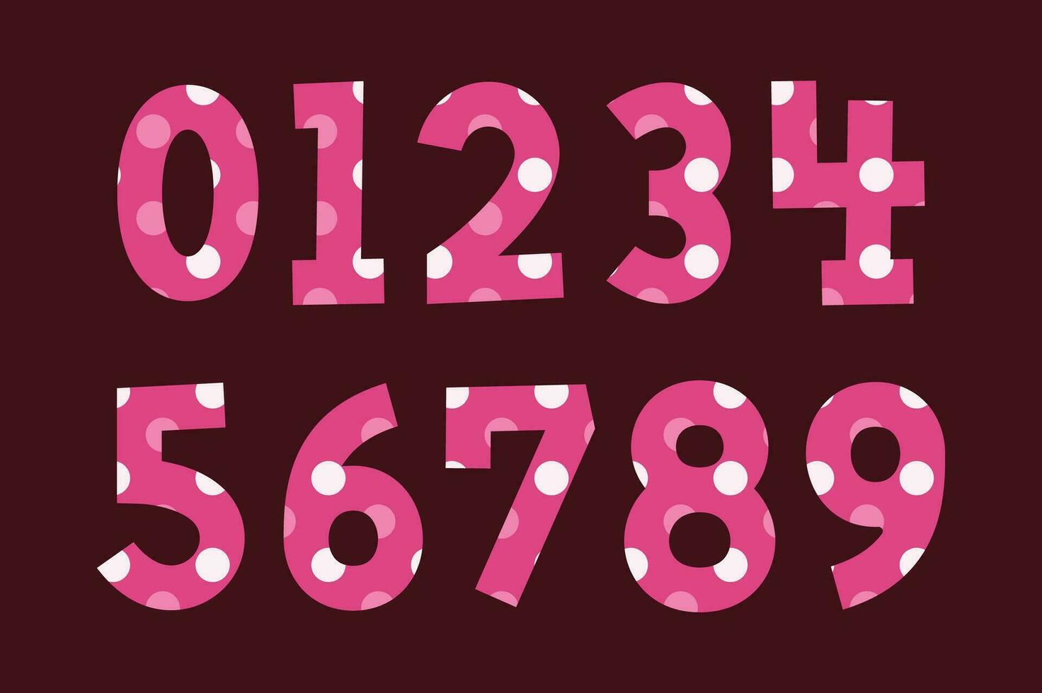 Versatile Collection of Pink Dots Numbers for Various Uses vector