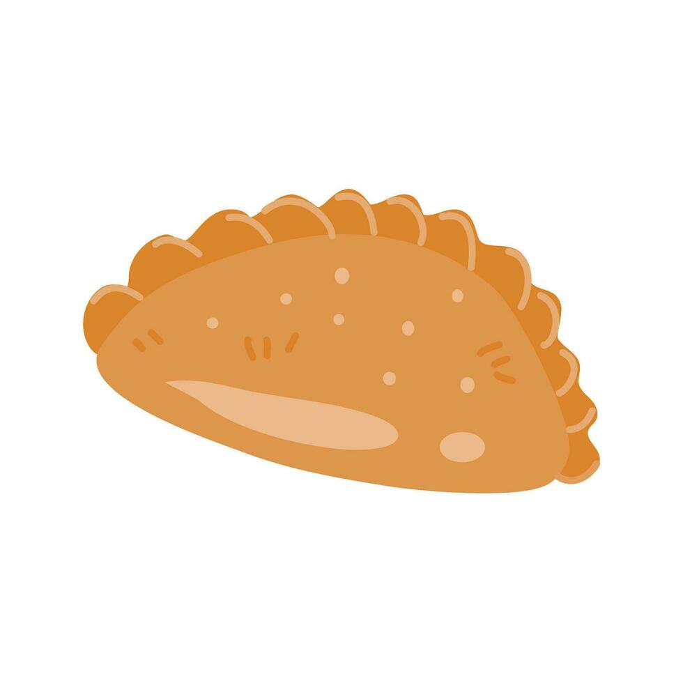 delicioso curry soplo karipap comida vector