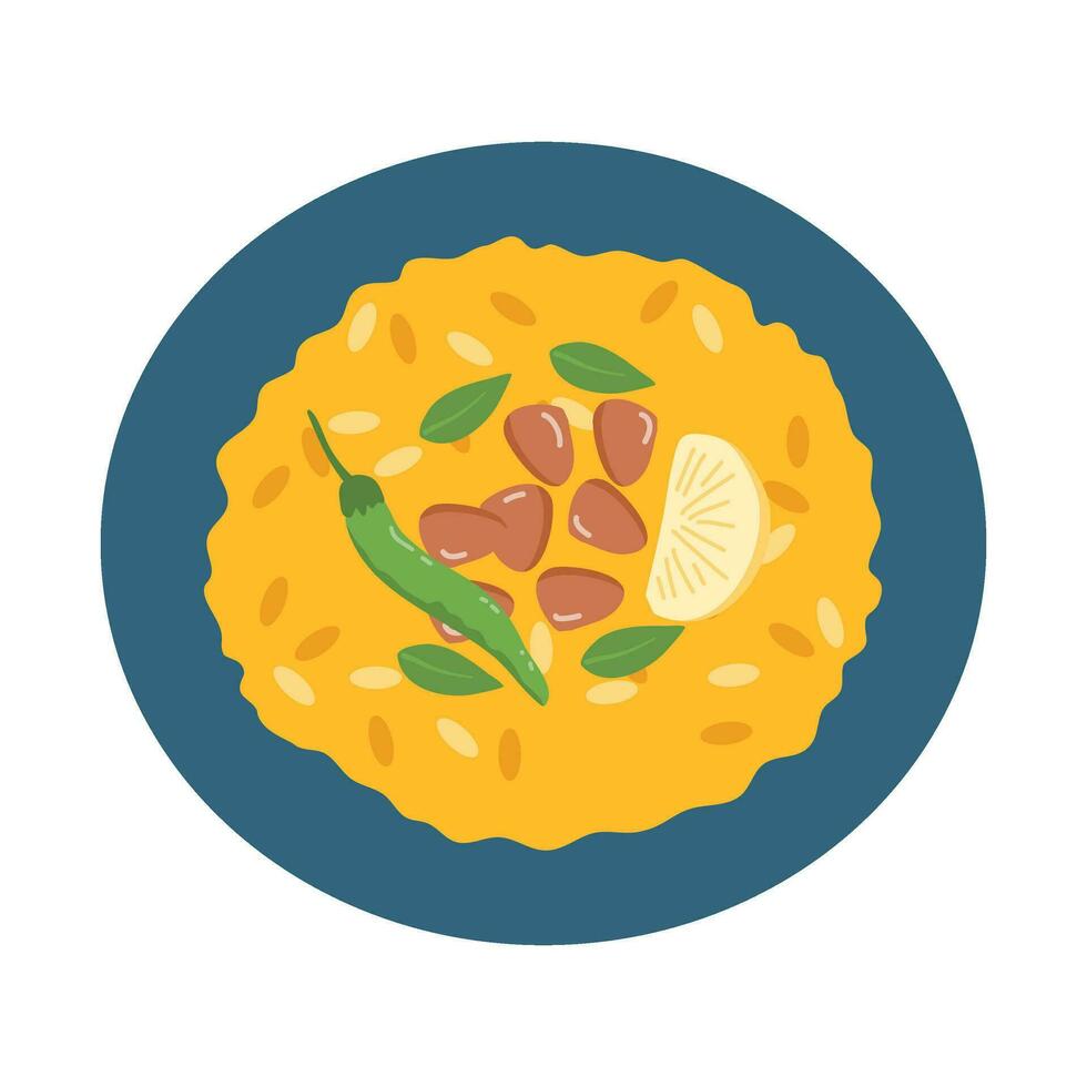 poha or aalu poha or pohe favourite indian snack vector