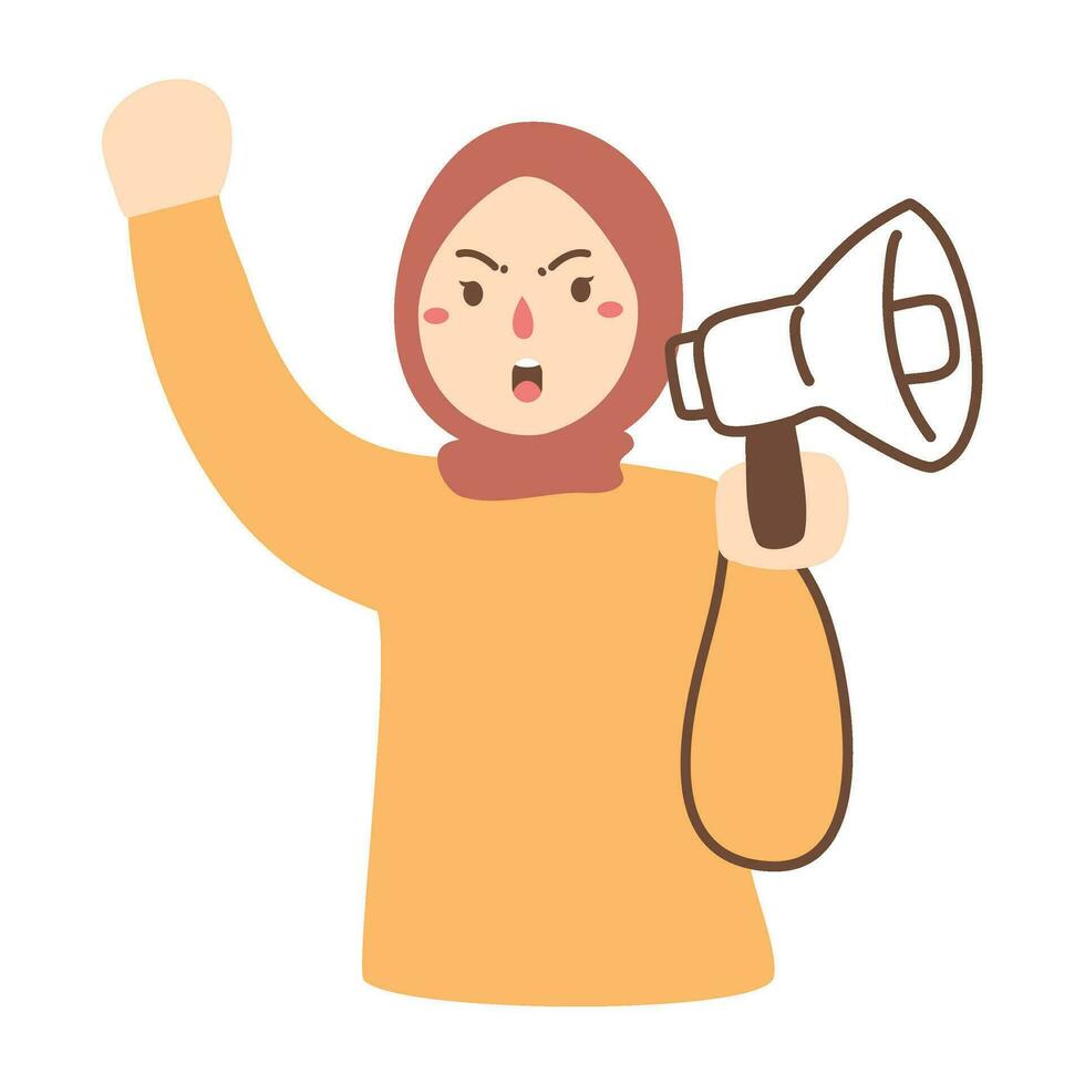 businesswoman with a megaphone illustration vector