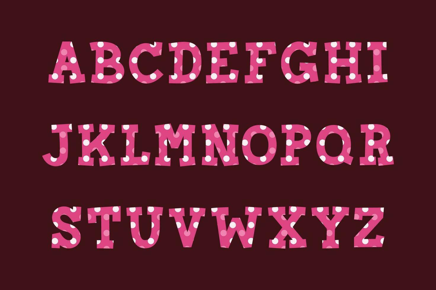 Versatile Collection of Pink Dots Alphabet Letters for Various Uses vector