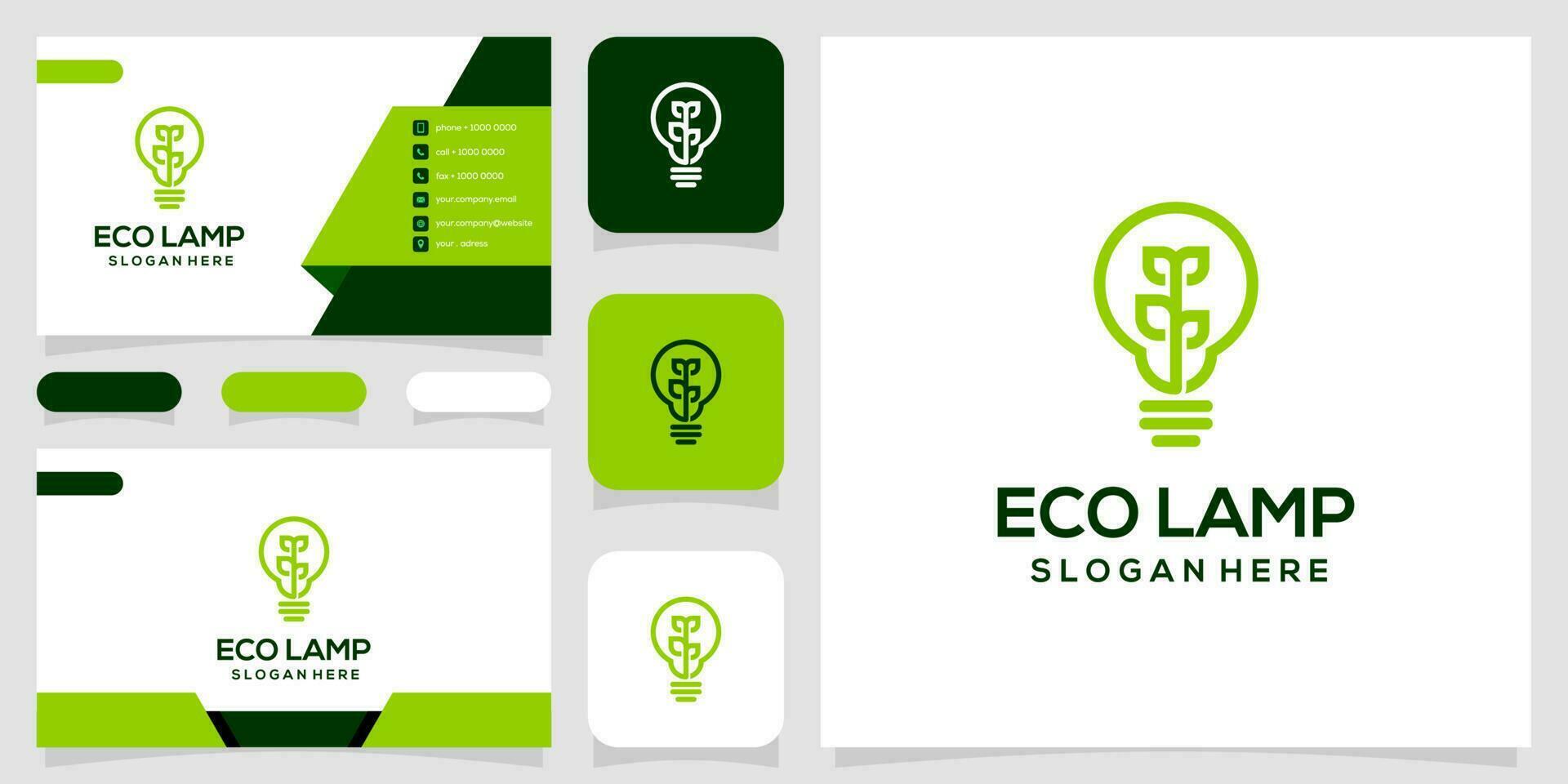 ecolamp logo design template, vector