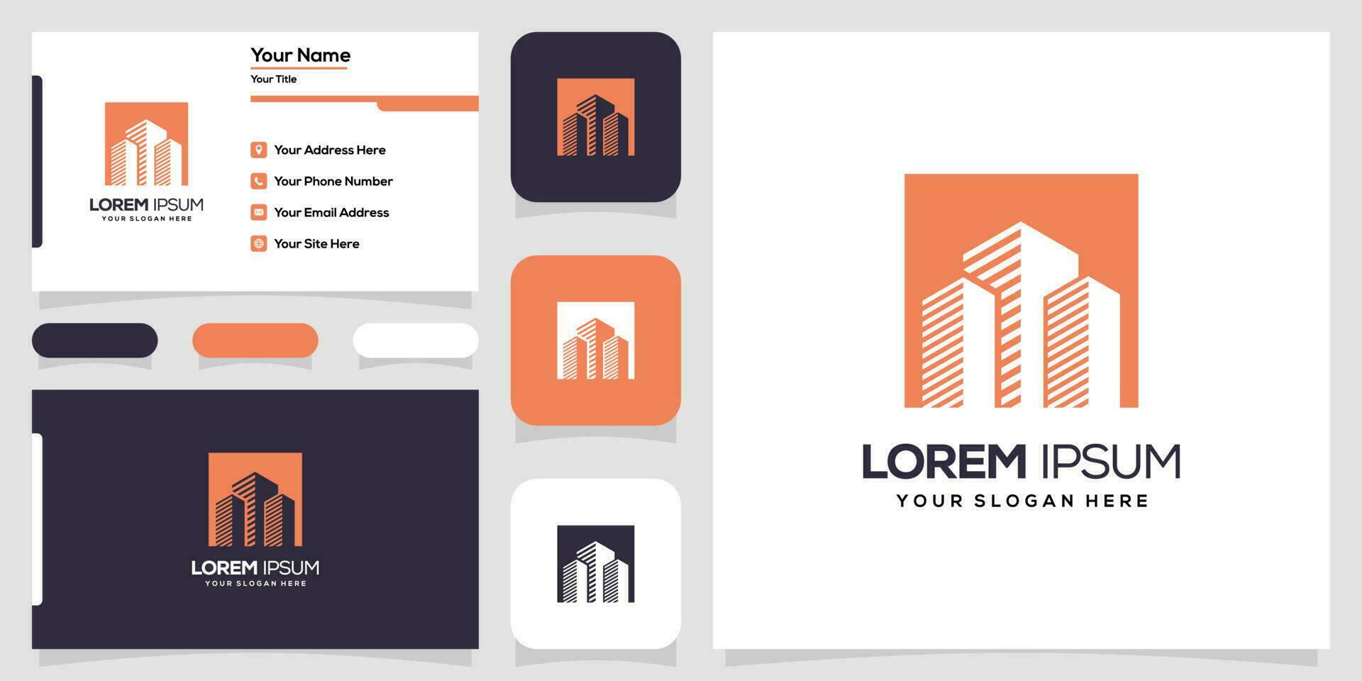 business card template with a modern business logo and business card vector