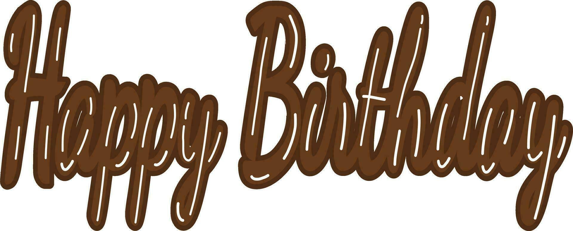 Happy Birthday text with chocolate and milk vector