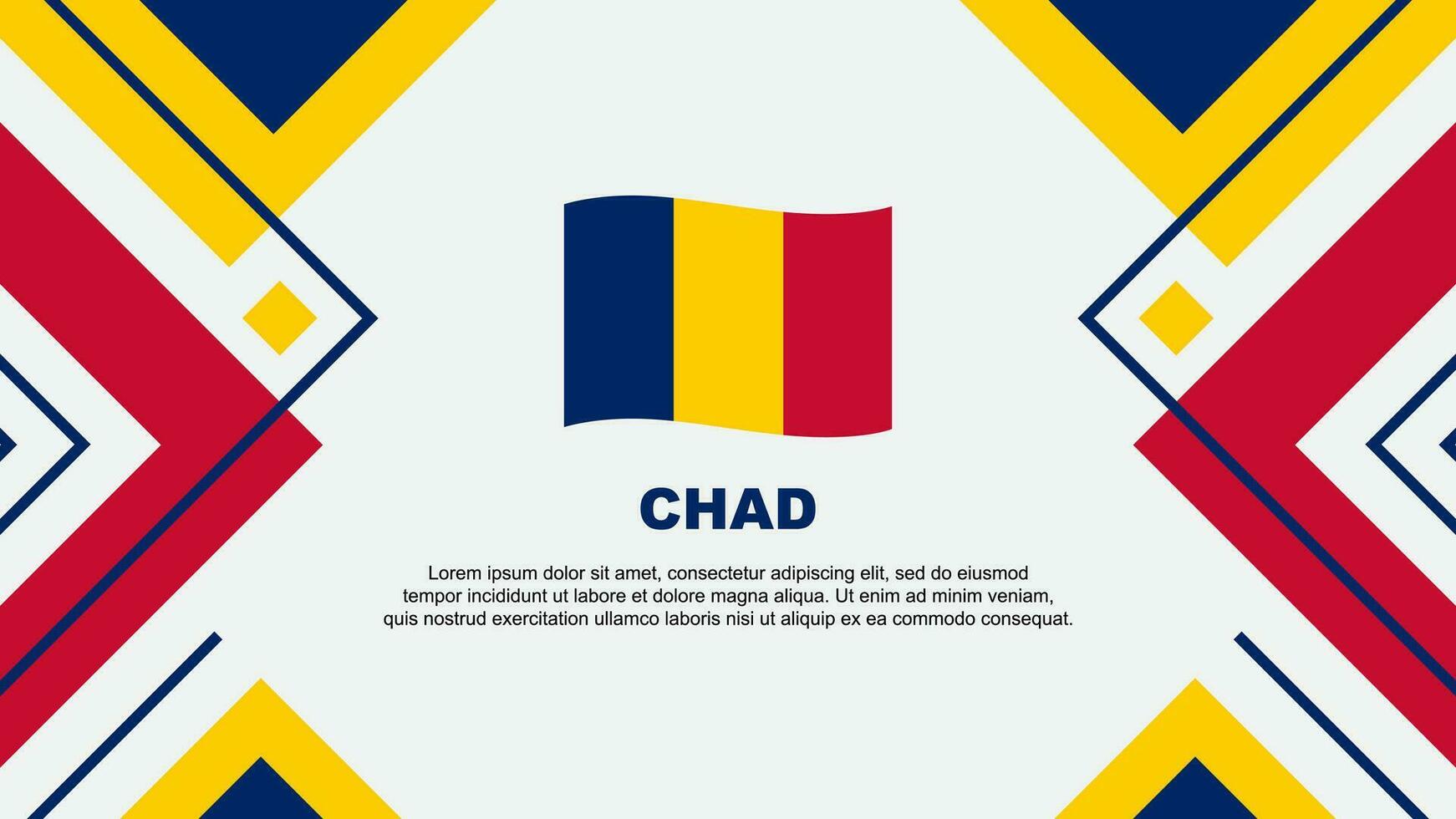 Chad Flag Abstract Background Design Template. Chad Independence Day Banner Wallpaper Vector Illustration. Chad Illustration
