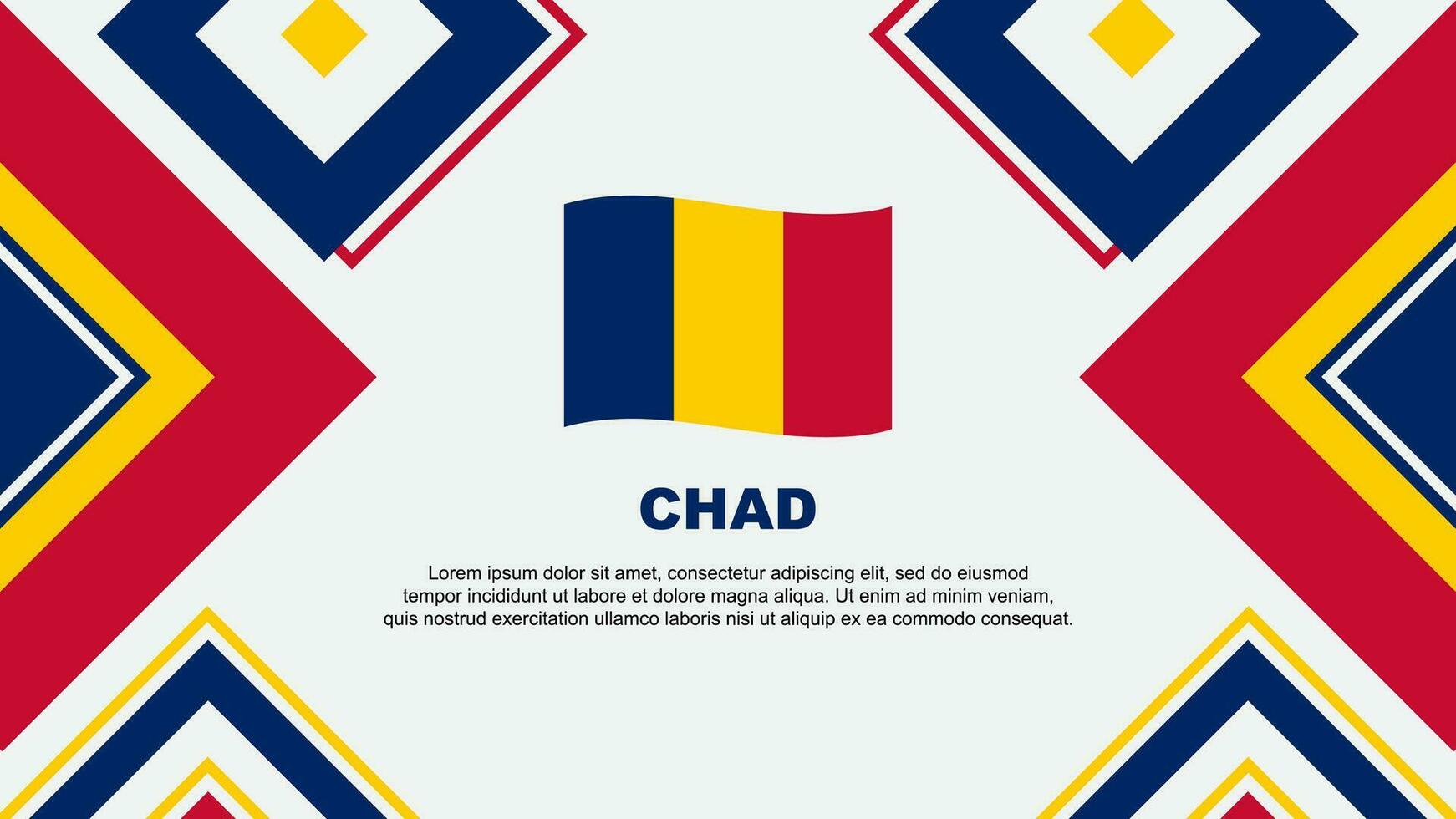 Chad Flag Abstract Background Design Template. Chad Independence Day Banner Wallpaper Vector Illustration. Chad Independence Day