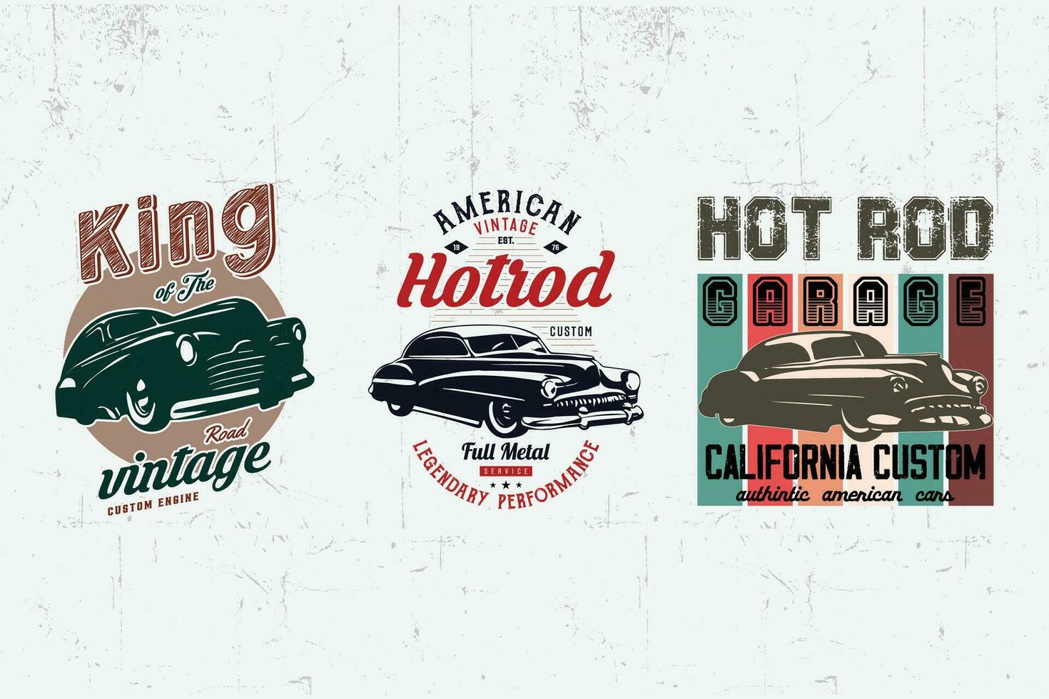 hotrod car t-shirt design bundle. vector