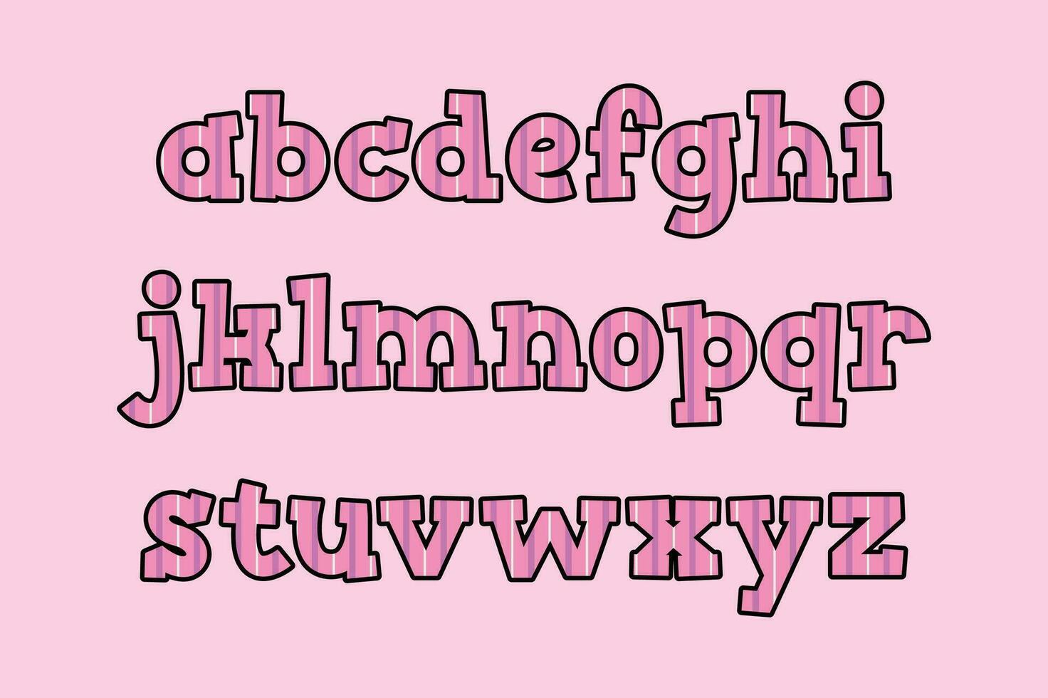 Versatile Collection of Pink Line Alphabet Letters for Various Uses vector