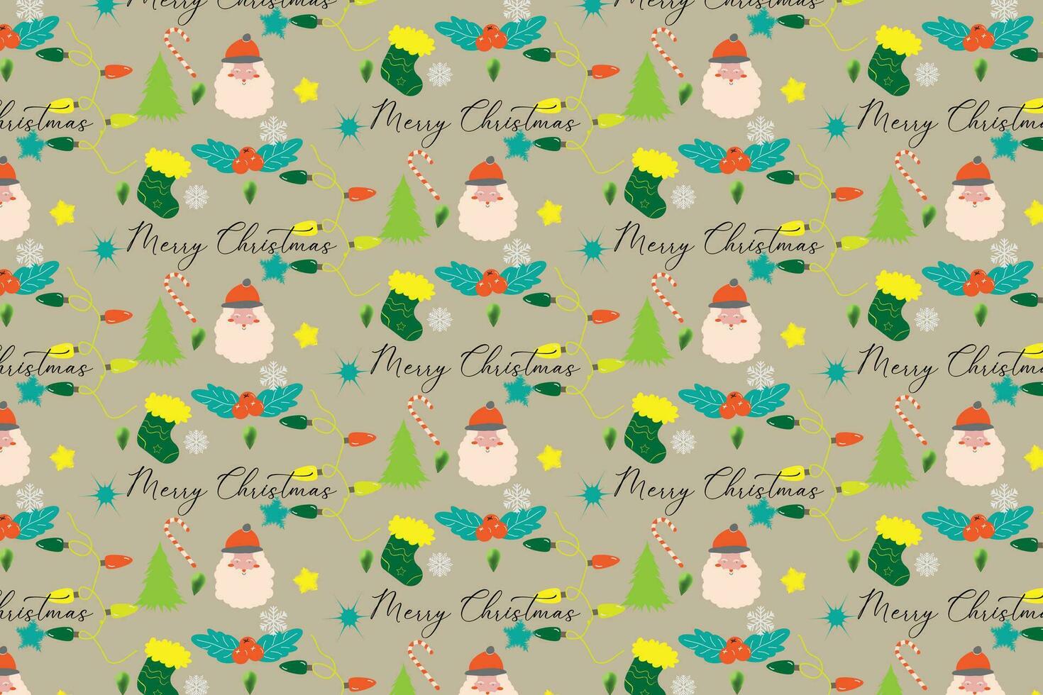 Merry christmas and happy new year pattern background vector