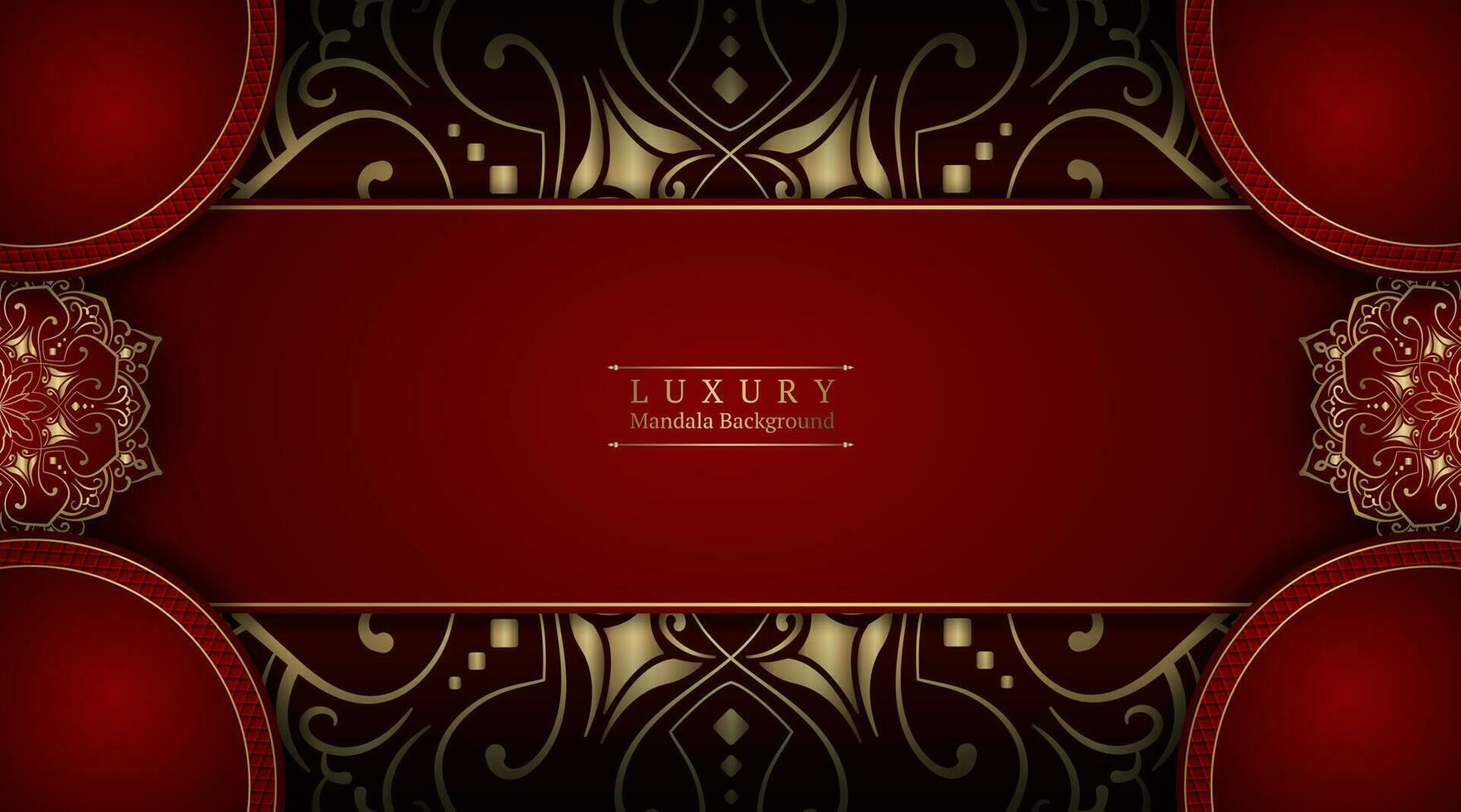 Luxury red background with mandala ornament vector