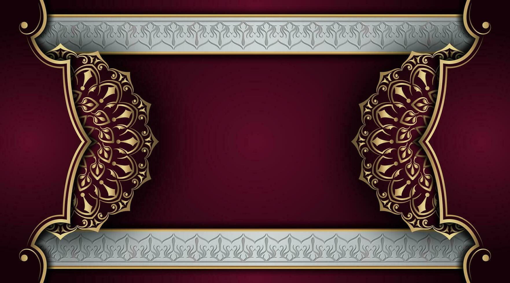 Luxury background with golden mandala ornament vector