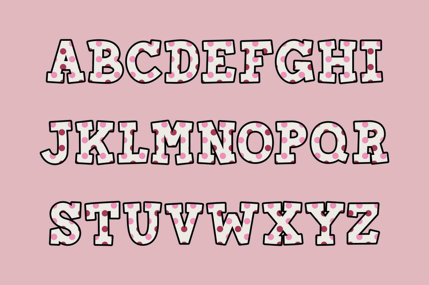 Versatile Collection of Pink Dots Alphabet Letters for Various Uses vector