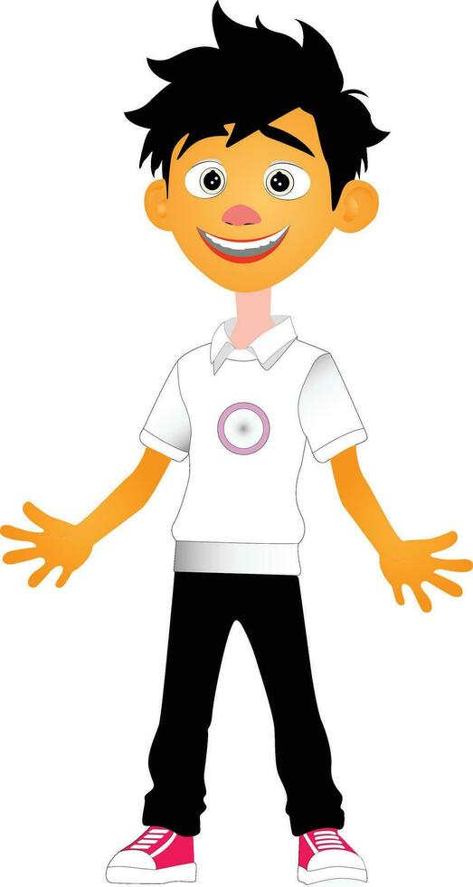 cartoon boy with arms outstretched vector