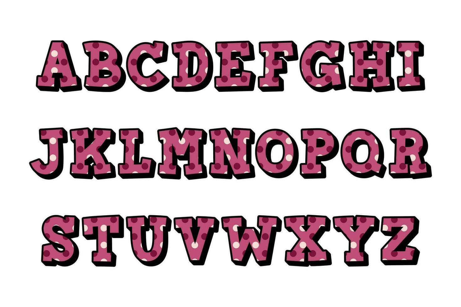 Versatile Collection of Pink Dots Alphabet Letters for Various Uses vector