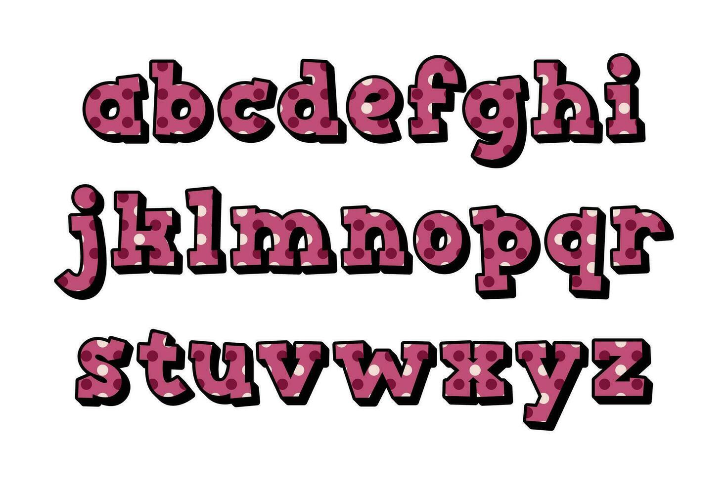 Versatile Collection of Pink Dots Alphabet Letters for Various Uses vector